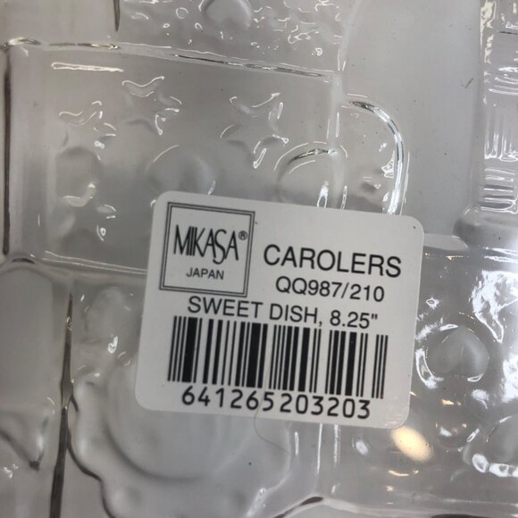 Mikasa Crystal Celebrations Carolers Sweet Dish New in Box - Picture 8 of 9